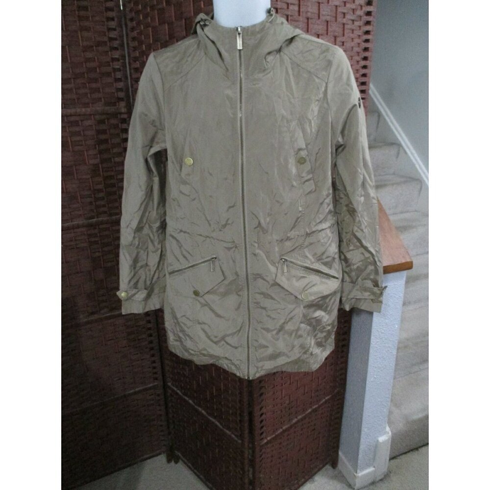 Womens Michael Kors Full Zip Jacket Size Medium Hood Coat Hooded